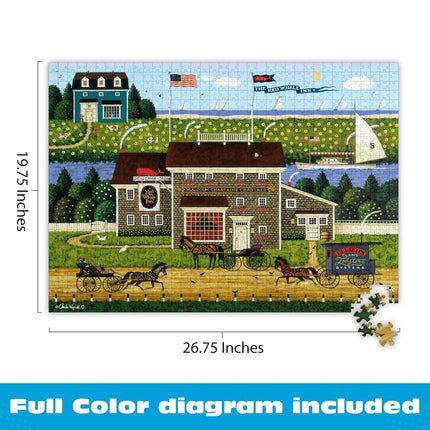 Buffalo Games - Charles Wysocki - Red Whale Inn - 1000 Piece Jigsaw Puzzle for Adults Challenging Puzzle Perfect for Game Nights - Finished Puzzle Size is 26.75 x 19.75
