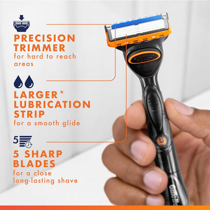 Gillette Fusion5 Power Razor Blades for Men, 5-Blade Razor Refills, 10 Count