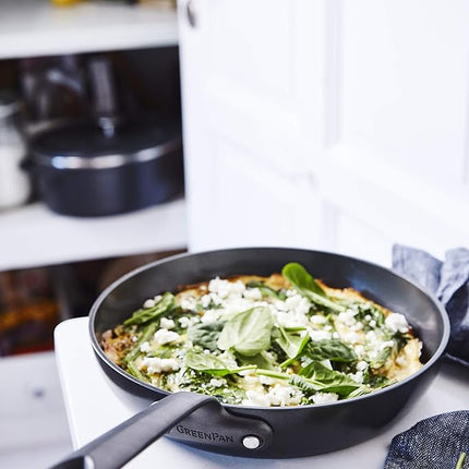 GreenPan Craft Cookware Hard Anodized Healthy Ceramic Nonstick 8" Frying Pan Skillet, Cast Stainless Steel Handles, Scratch-Resistant, Induction Safe, Dishwasher and Oven Safe, PFAS-Free, Black