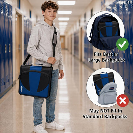 Case-it The Dual 2-in-1 Zipper Binder | Two 1.5-Inch D-Rings, 600 Sheet Capacity, Pencil Pouch & Multiple Pockets | School & Office Organizer with Shoulder Strap | Dual-101 Spearmint