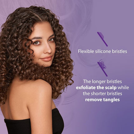 CURLY HAIR SOLUTIONS Cepillo Flexy - Elimina Nudos Mientras Exfolias Tu Cuero Cabelludo y Estimula la Circulación Sanguínea para Rizos Hermosos y Brillantes