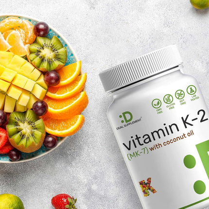 Vitamin K2 MK-7 and MK-4, 150 mcg Per Capsule, 6 Months Supply, Supports Bone Health | Cardiovascular Health - Vitamin K2 Supplement (180 Capsules)