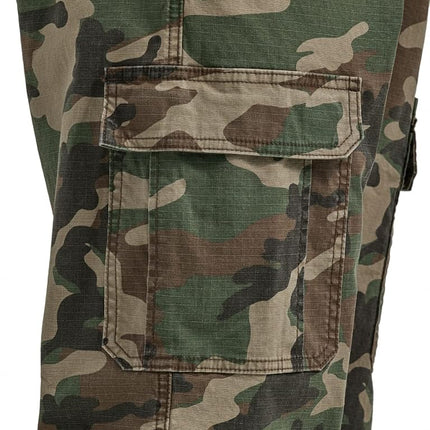 Wrangler Authentics Men's Relaxed Fit Stretch Cargo Pant, Green Brown Camo, 34W x 30L