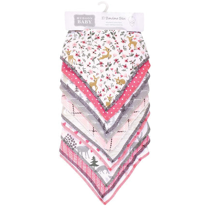Baberos tipo bandana de algodón polar unisex de Hudson Baby, Woodland, talla única