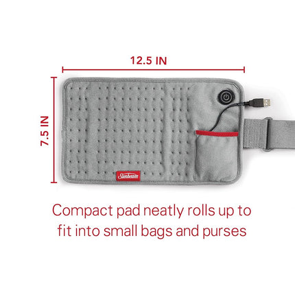Sunbeam GoHeat USB Powered Heating Pad, Gray