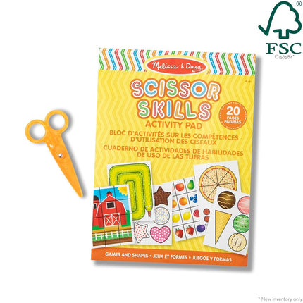 Melissa & Doug Libro de actividades Habilidad con Tijeras, Bloc de actividades de laberintos, rompecabezas, arte animal, Actividades de secuenciación, Actividades de desarrollo, Habilidades motoras, 4,5,6 años, Regalo para niño o niña