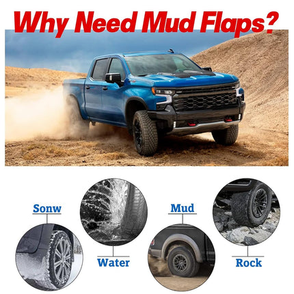 BDFHYK Mud Flaps Splash Guards 4PCS Front & Rear Side Mud Guards Compatible for 2019-2022 Chevy Silverado 1500