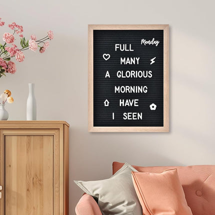Veskaoty Felt Letter Board with 402 Letters & Stand, 12 x 16 inch, Gray