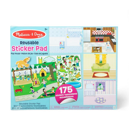 Melissa & Doug Reusable Sticker Pad Set: Play House - 175+ Reusable Stickers Toddler Travel Toys, Sticker Book for Kids Ages 3+