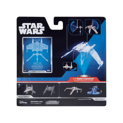 STAR WARS Micro Galaxy Squadron Caza Estelar V-19 Torrent - Vehículo de 12.7 cm con Alas Plegables y Estabilizador Vertical, más Figura Micro de 2.54 cm como Accesorio
