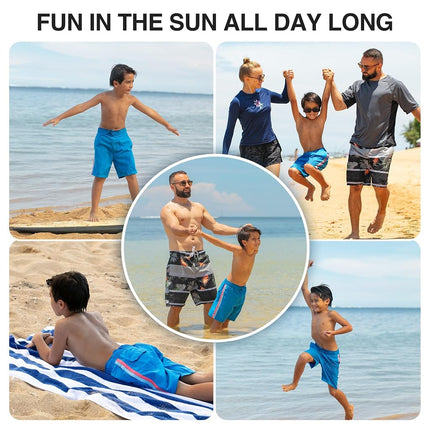 Kanu Surf - Short de bain de plage Réflexion Quick Dry UPF 50+ pour garçons, Tivoli Royal, 4T