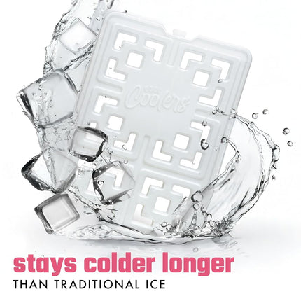 Cool Coolers Fashion Ice by Fit & Fresh, 4 Pack XL Slim Ice Packs, Unique Ice Pack Design for Womens Lunch Bag, Space Saving Reusable Freeze Blocks for Lunch Boxes, Cooler, Pearl White, 4PK