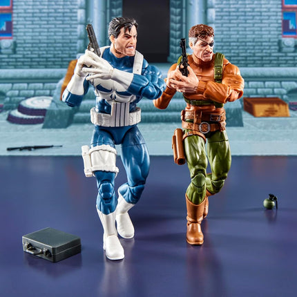 Marvel Legends Series Gamerverse Punisher and Nick Fury, Retro Video Game -Inspired Collectible 6-Inch Action Figures