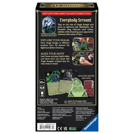 Ravensburger Disney Villainous Lleno de Pavor - Juego de mesa de estrategia - Únete a Oogie Boogie, Lock, Jack Skellington y más - Línea galardonada - Edades 10+