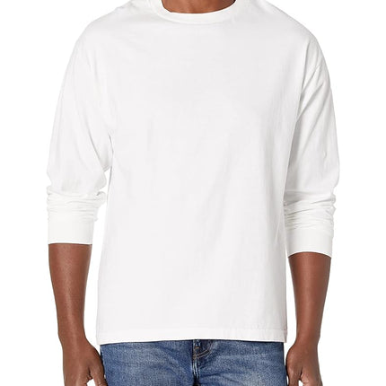 Hanes Men's Beefy Long Sleeve Shirt, White, L