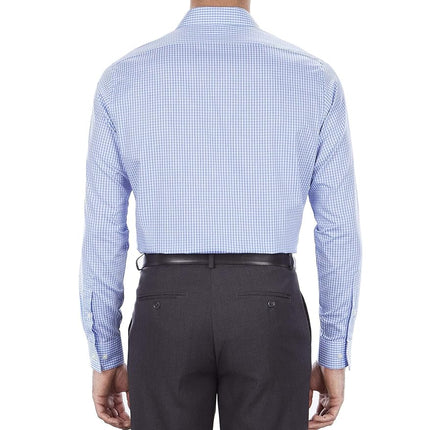 Van Heusen Men's Regular Fit Flex Collar Check Dress Shirt, Blue, 16" Neck 36"-37" Sleeve