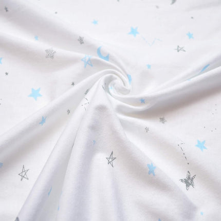 American Baby Company Printed 100% Natural Cotton Value Jersey Knit Fitted Pack N Play Playard Sheet, Blue Stars and Moons, Soft Breathable, for Boys and Girls
