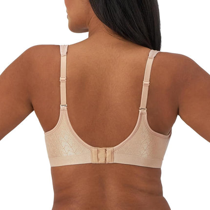 Bali Comfort Revolution Wireless Bra, Full-Coverage Wirefree Bra, Wireless Everyday Bra with Cool Comfort Fabric, Almond Zag, 34C