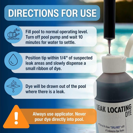 Leakmaster BLUEDYE8OZ Pool DYE Leak Detection, Blue