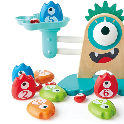 Hape Monster Math Scale, Wooden Educational Toy for Toddlers 3+, Learn Counting and Number Balance Through Hands-On Play