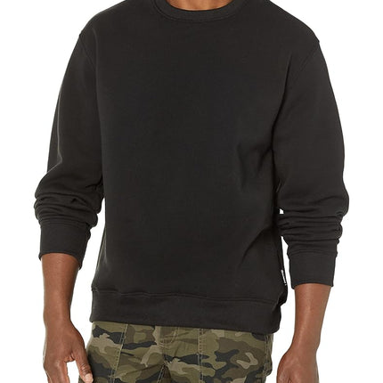 Southpole Men's Basic Fleece Crewneck Sweatshirt, Black, Medium