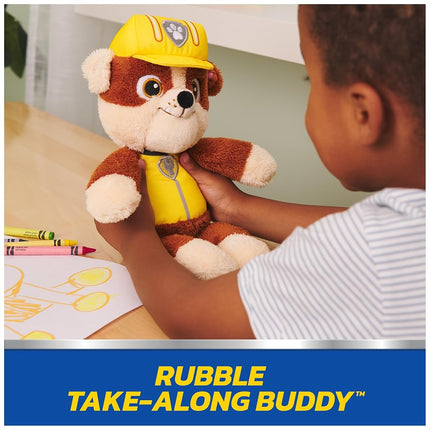 GUND Paw Patrol Official Rubble Take Along Buddy Plush Toy, Premium Stuffed Toy from 1 Year Old, Yellow/Brown, 33 cm