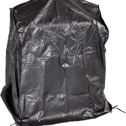 Patio Wood Burning Patio Fireplaces Vinyl Cover Outdoor Protective Felt Lined Interior 10 Gauge Vinyl Waterproof Weather Resistant Cover With Zipper & Fabric Ties - Black