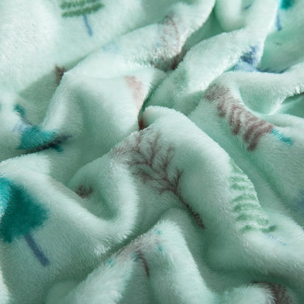 Elegant Comfort Luxuriously Soft 4-Piece Holiday Velvet Plush Flannel Sheet Set - Premium Quality - Cozy Warm, Christmas Fuzzy Velvet Flannel Fleece Deep Pocket Sheet Set - Cal King, Mint Pine Trees