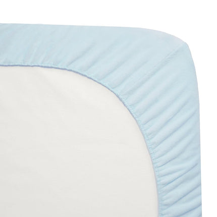 Sábana ajustable para cuna portátil/mini cuna de American Baby Company, chenilla extrasuave, azul, para niños y niñas