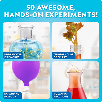 NATIONAL GEOGRAPHIC Kids Kit de chimie junior - Laboratoire d'apprentissage précoce complet avec 50 expériences scientifiques et plus de 20 outils de laboratoire, Kit de chimie, Expériences scientifiques pour les enfants de 4 à 6 ans