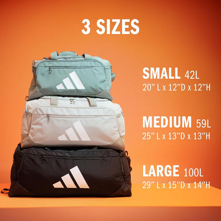 adidas Defender 5 Large Duffel Bag (100 L), Team Power Red 2/White, Medium (59L), Defender 5.0 Duffel Bag, Travel Duffel Bag, Durable Sports Bag for Men and Women