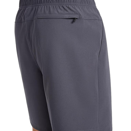 Reebok Apparel Men's Jumpstart 8” Short, Standard Fit, Lightweight Poly Fabric, Ebony, Small
