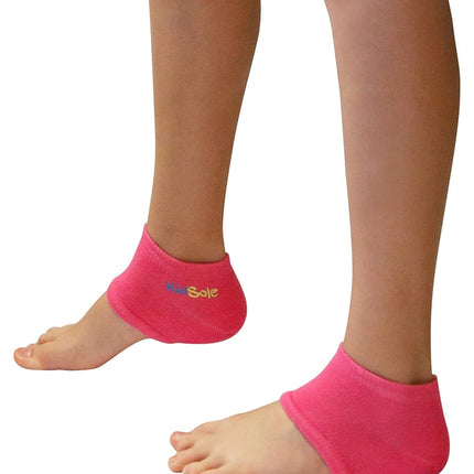 KidSole Gel Heel Strap for Kids with Heel Sensitivity from Severs Disease, Plantar Fasciitis. (Black) (Kids Size 1-6, Pink)
