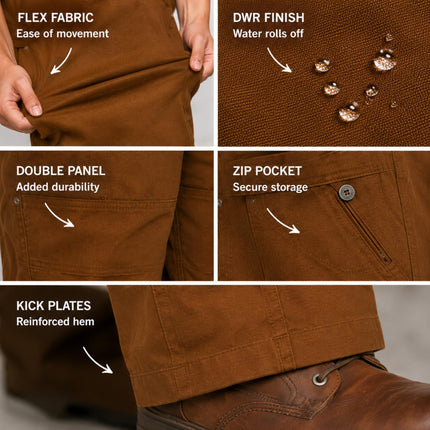 Dickies Women's Flex Duratech Straight Fit Pants, Brown Duck, 14