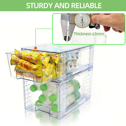 XWYWX Wide Large Stackable Storage Drawers(3 Pack),Multi-purpose Clear Plastic Organizer Bins with Handles, Easy to Assemble for Bathroom Home Closet Under Sink Kitchen Pantry Medicine Cabinet