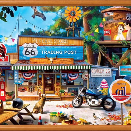 MasterPieces - Puzzle de 1000 pièces, Trading Post on Route 66, Amusant pour adultes, famille, enfants, 48,9 cm x 67,9 cm