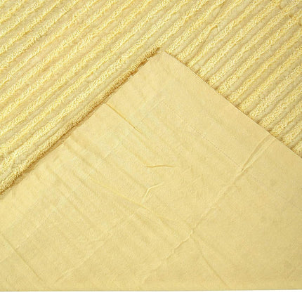 Better Trends 100% Cotton Tufted Unique Luxurious Machine Washable Tumble Dry, Yellow, Standard