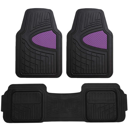FH GROUP Car Floor Mats - Heavy-Duty Rubber, Universal Fit, Trimmable, Climaproof, Purple