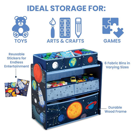 Delta Children Space Adventure 6 Bin Storage Toy Organiser