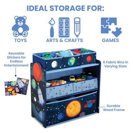 Delta Children Space Adventure 6 Bin Storage Toy Organiser