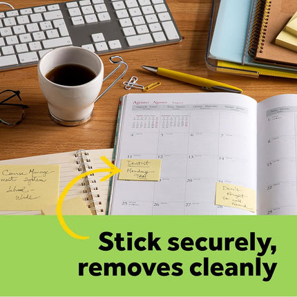 Post-it Greener Notes, 3 x 3-Inches, Canary Yellow, 12-Pads/Pack