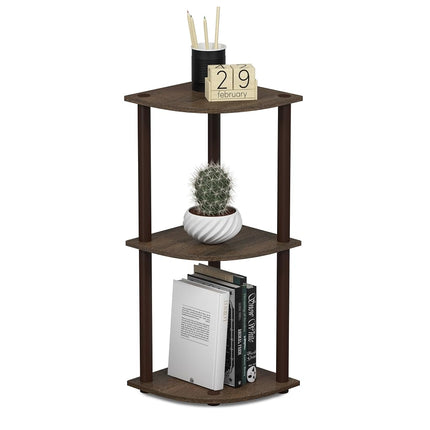 Furinno TURN-N-TUBE 3-Tier Corner Shelf, Bookcase,