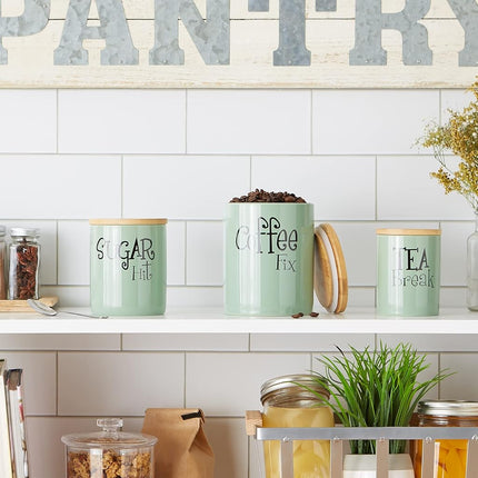DII Kitchen Accessories Retro Collection Ceramics, Canister Set, Jadeite, 3 Piece