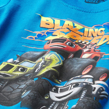 T-shirt à manches courtes Nickelodeon Blaze et les Monster Machines pour garçon, Bleu France, 18 mois