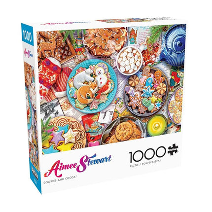 Buffalo Games - Aimee Stewart - Cookies and Cocoa - 1000 Piece Jigsaw Puzzle for Adults Challenging Puzzle Perfect for Game Nights - 1000 Piece Finished Size is 26.75 x 19.75, Large