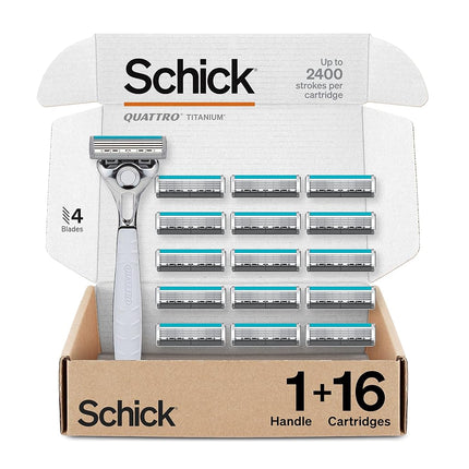 Schick Quattro Titanium for Men With 1 Razor and 1