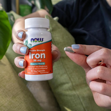 NOW Supplements, Iron 36 mg, 90 Veg Capsules