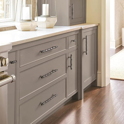 Amerock BP36663BCRG10 London Cabinet Pull, 8 in. Center-to-Center, Black Chrome/Satin Nickel