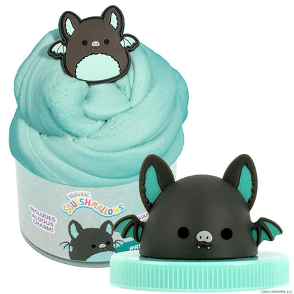 Original Squishmallows Aldous The Fruit Bat Premium Cloud Slime, Vanilla-Scented, 8 oz., Storage Container with Figurine Topper, Rubber Charm, Goodie Bags Stuffers, Kids Party Favors, Sensory Toy