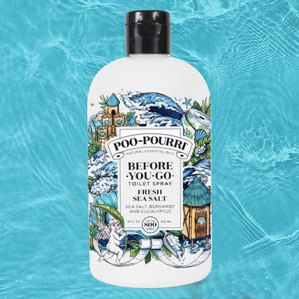 Poo-Pourri Before-You-Go Toilet Spray Refill, Fresh Sea Salt, 16 Fl Oz